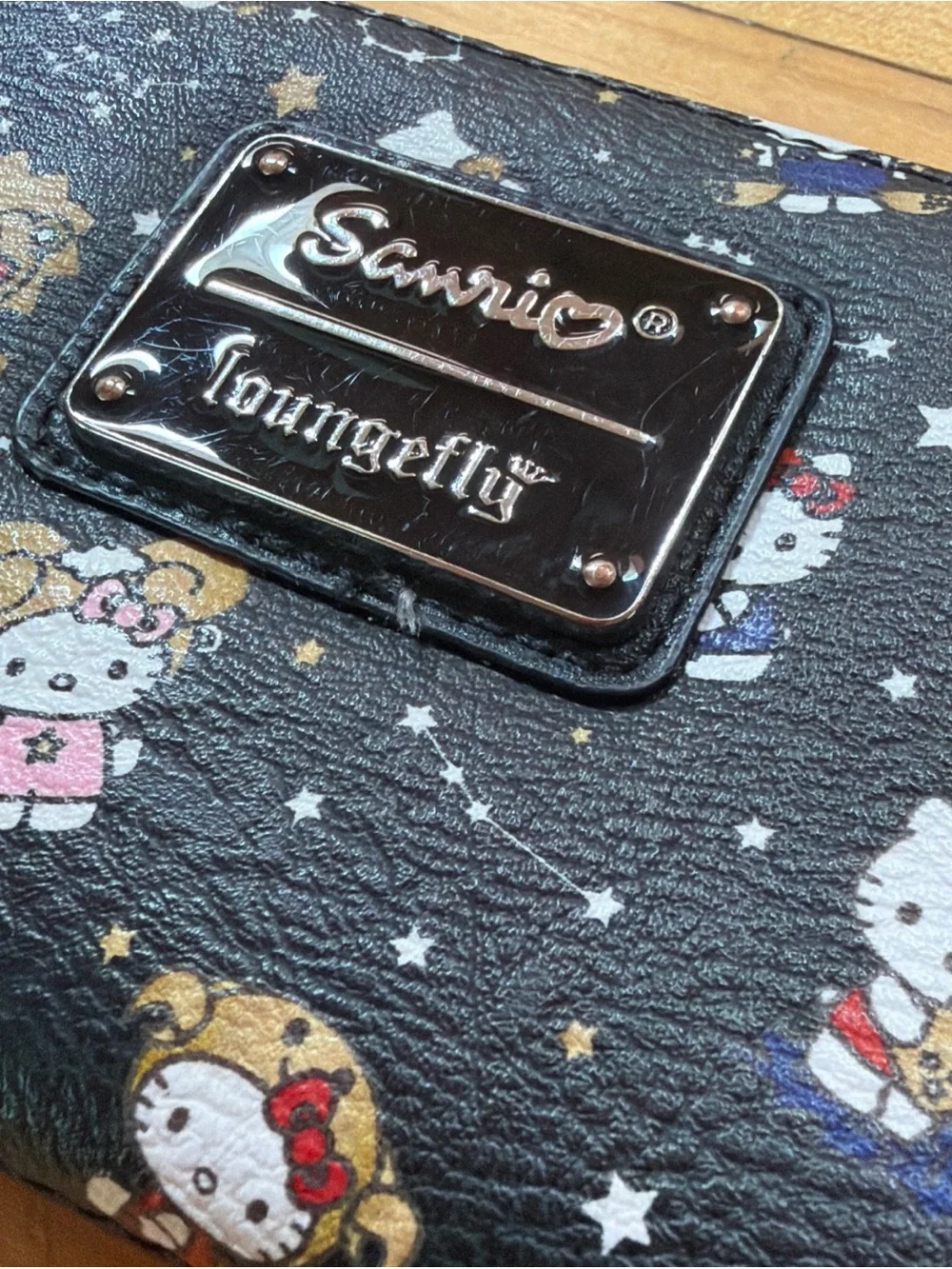 Loungefly Hello Kitty Zodiac Constellation Wallet Black Sanrio Zip & Snap